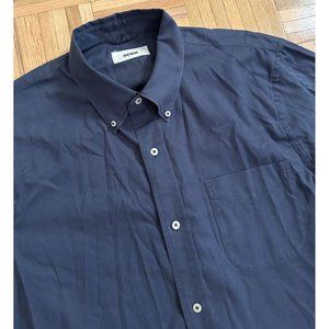 Buck Mason Casual Button-Down Dress Shirt Mens XL Solid Blue Cotton